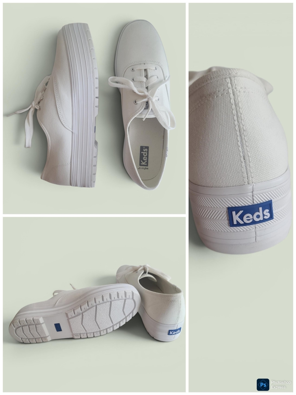 Keds Platform Lug Sole White  Canvas Lace-Up Sneakers